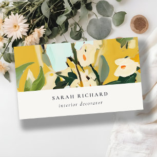Cartão De Visita Chic Boho Amarelo Colorido Ochre Pintado