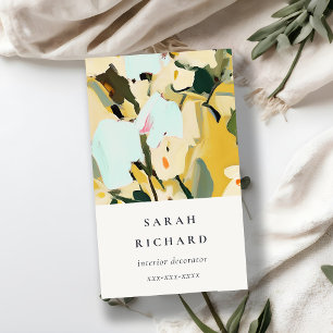 Cartão De Visita Chic Boho Amarelo Colorido Ochre Pintado