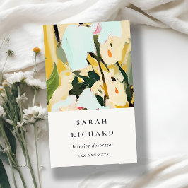 Cartão De Visita Chic Boho Amarelo Colorido Ochre Pintado