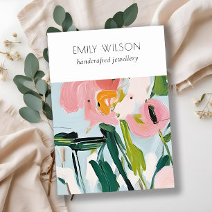 Cartão De Visita Chic Boho Colorida Pintada Colorida Necklace Flora