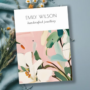 Cartão De Visita Chic Boho Colorida Pintada Colorida Necklace Flora