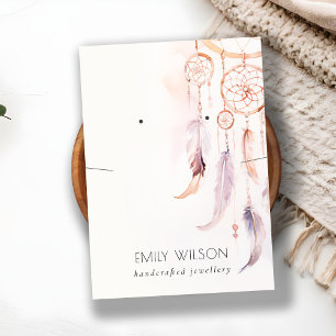 Cartão De Visita Chic Boho Dreamcatcher Watercolor Necklace Earrand