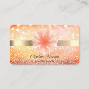 Cartão De Visita Chic Bokeh Flor de Lótus Yoga Reiki 