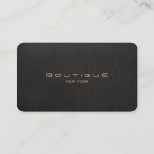 Cartão De Visita Chic Boutique Faux Black Linen Professional Exclus