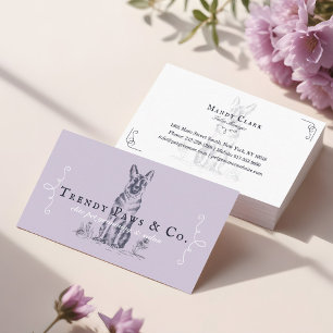 Cartão De Visita Chic Boutique Style Pet Salon German shepherd