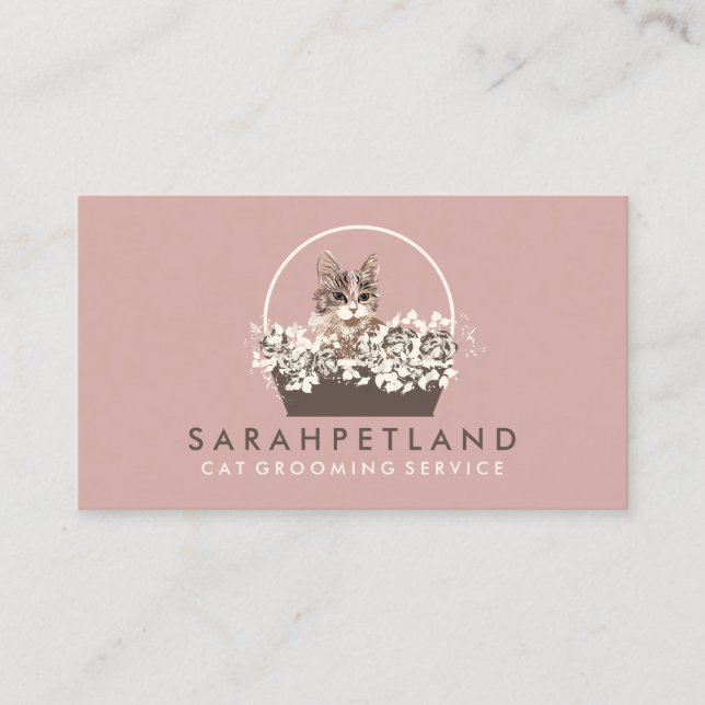 Cartão De Visita Chic do Cat Basket Boho (Frente)