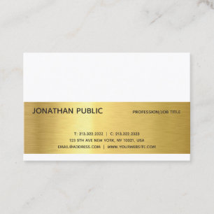 Cartão De Visita Chic Dourado de luxo Elegante profissional moderno