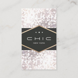 Cartão De Visita Chic e Elegante Black and White Bokein