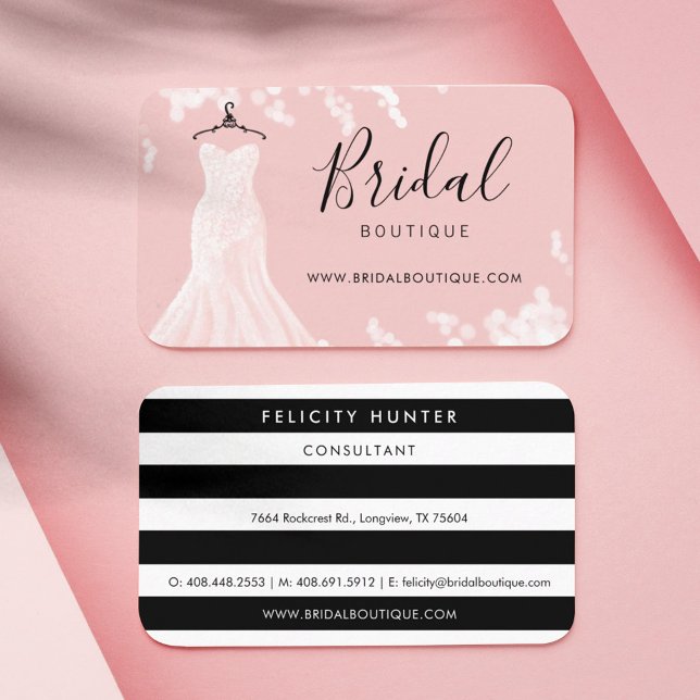 Cartão De Visita Chic e Na moda Bridal Bridal Boutique (Criador carregado)