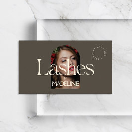 Cartão De Visita Chic Editorial Lashes Ivory/Brown