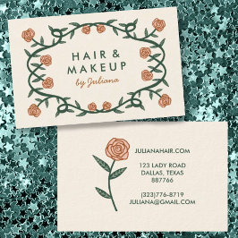 Cartão De Visita Chic Elegant Frame Floral-Rosa