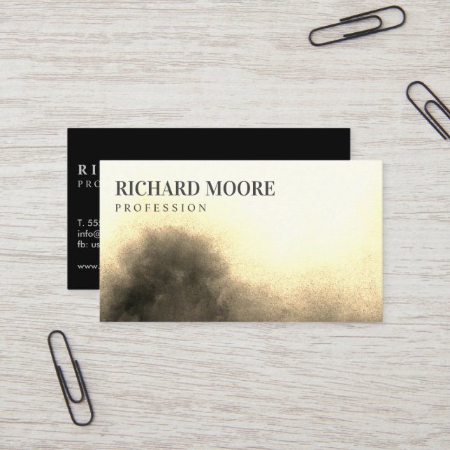 Cartão De Visita Chic Elegant Misty Ouro (Frente/Verso In Situ)