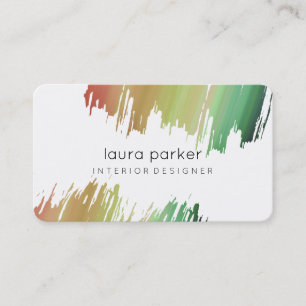 Cartão De Visita Chic Elegante de Abstrato de Splatter de Aquarela