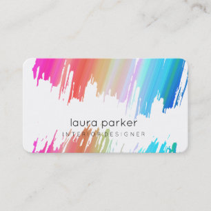 Cartão De Visita Chic Elegante de Abstrato de Splatter de Aquarela
