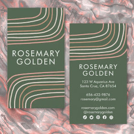 Cartão De Visita Chic Elegante Simples e Simples Linhas Neutrais Mí