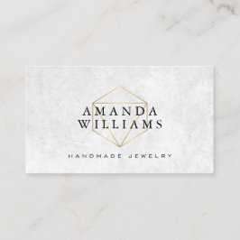 Cartão De Visita Chic Faux Dourada Gemstone Jewelry Designer