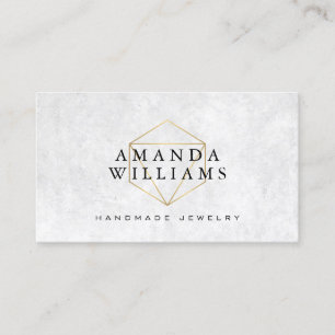 Cartão De Visita Chic Faux Dourada Gemstone Jewelry Designer