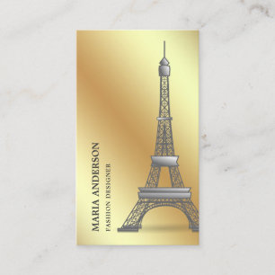 Cartão De Visita Chic Faux Gold Foil Paris Torre Eiffel