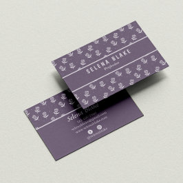Cartão De Visita Chic Floral Sofisticado | Elegante Moderno