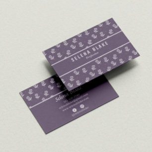 Cartão De Visita Chic Floral Sofisticado   Elegante Moderno