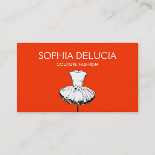 Cartão De Visita Chic Girly Dress Red Fashion Boutique