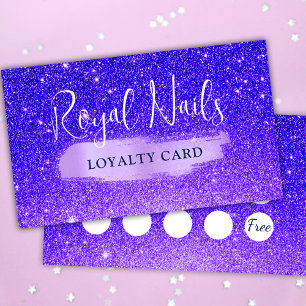 Cartão De Visita Chic Glitter SPA Nail Makeup Lashes Loyalty Card