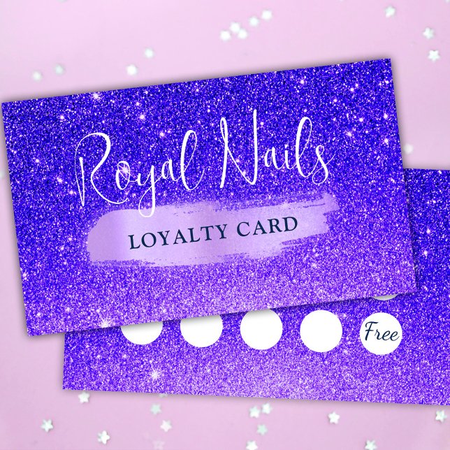 Cartão De Visita Chic Glitter SPA Nail Makeup Lashes Loyalty Card (Chic Glitter SPA Nail Makeup Lashes Loyalty Card)