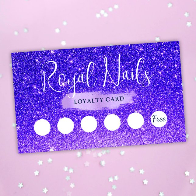 Cartão De Visita Chic Glitter SPA Nail Salon Makeup Loyalty Card (Chic Glitter SPA Nail Salon Makeup Loyalty Card)