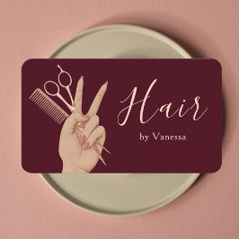 Cartão De Visita Chic Hair Salon Stylish Hair Stylist Hairdresser