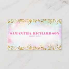 Cartão De Visita Chic Holográfico Moderno do Arco-Íris Elegante Iri