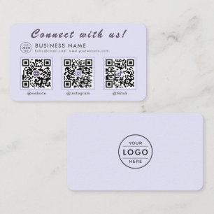 Cartão De Visita Chic Lavender 3 QR Code Multi Social