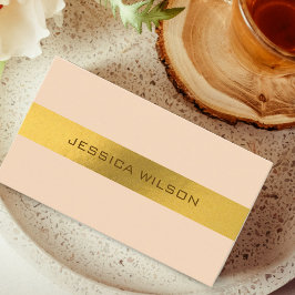 Cartão De Visita Chic light orange pastel gold frame business card