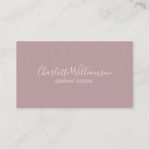 Cartão De Visita Chic Lilás Empoeirado Elegante Monograma Minimalis