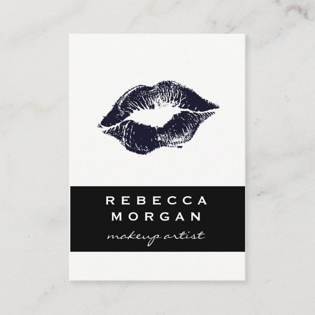 Cartão De Visita Chic Lipstick Blue Kiss (Frente)