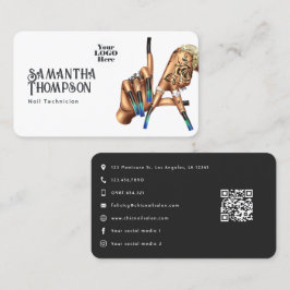 Cartão De Visita Chic Los Angeles LA Sinal Nail Salon Branding