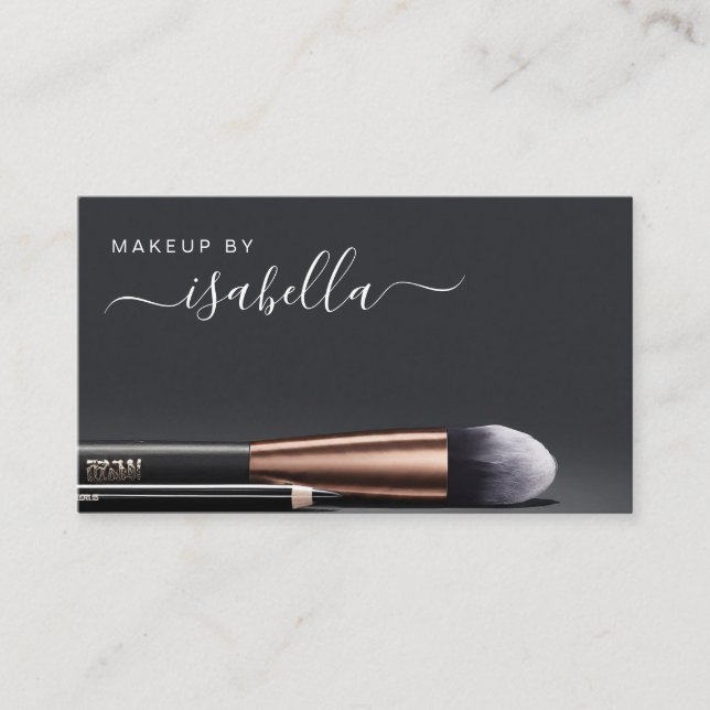 Cartão De Visita Chic Makeup Artist QR Code Black (Frente)