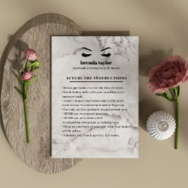 Cartão De Visita Chic Marble Eyelash Browbar depois das instruções