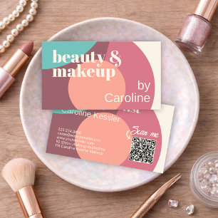 Cartão De Visita Chic Mint Green Mauve Taupe Blush Pink Art Pattern