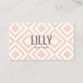 Cartão De Visita Chic Modern Blush - Padrão Geométrico Rosa