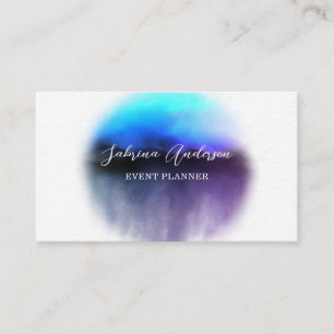 Cartão De Visita Chic Ombre Cor de Água Púrpura Abstrato