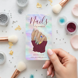 Cartão De Visita Chic Opal Manicurist Artist Nail Studio Modern