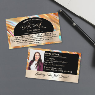 Cartão De Visita Chic Opal Mobile Notary & Loan Signal Agent Foto