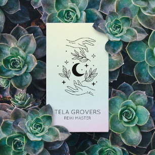Cartão De Visita Chic Pastel Ombre Reiki Mão Chakra Healer