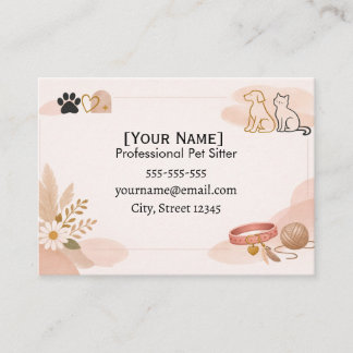 Cartão De Visita Chic Pet Sitter Business Card 