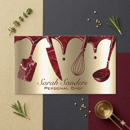 Cartão De Visita Chic Professional Personal Chef Catering Gold  