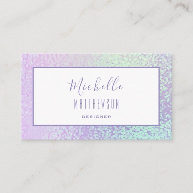 Cartão De Visita Chic profissional holográfico da Trendy (Frente)