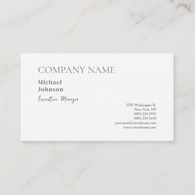 Cartão De Visita Chic profissional moderno e único (Frente)