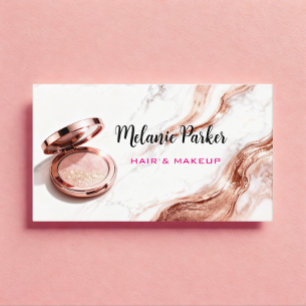 Cartão De Visita Chic Rosa Dourado Marble