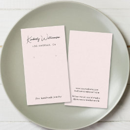 Cartão De Visita Chic Script Earrando Placa de Exibição de Joias Ro