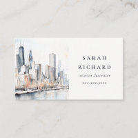 Chicago, Illinois City Scape Watercolor Viagem